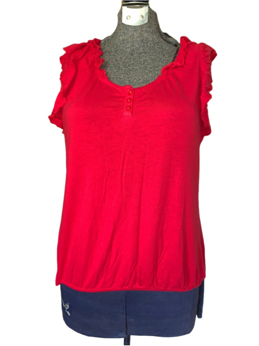 Women's RW&CO. Red Ruffle Sleeve Blouse Size S